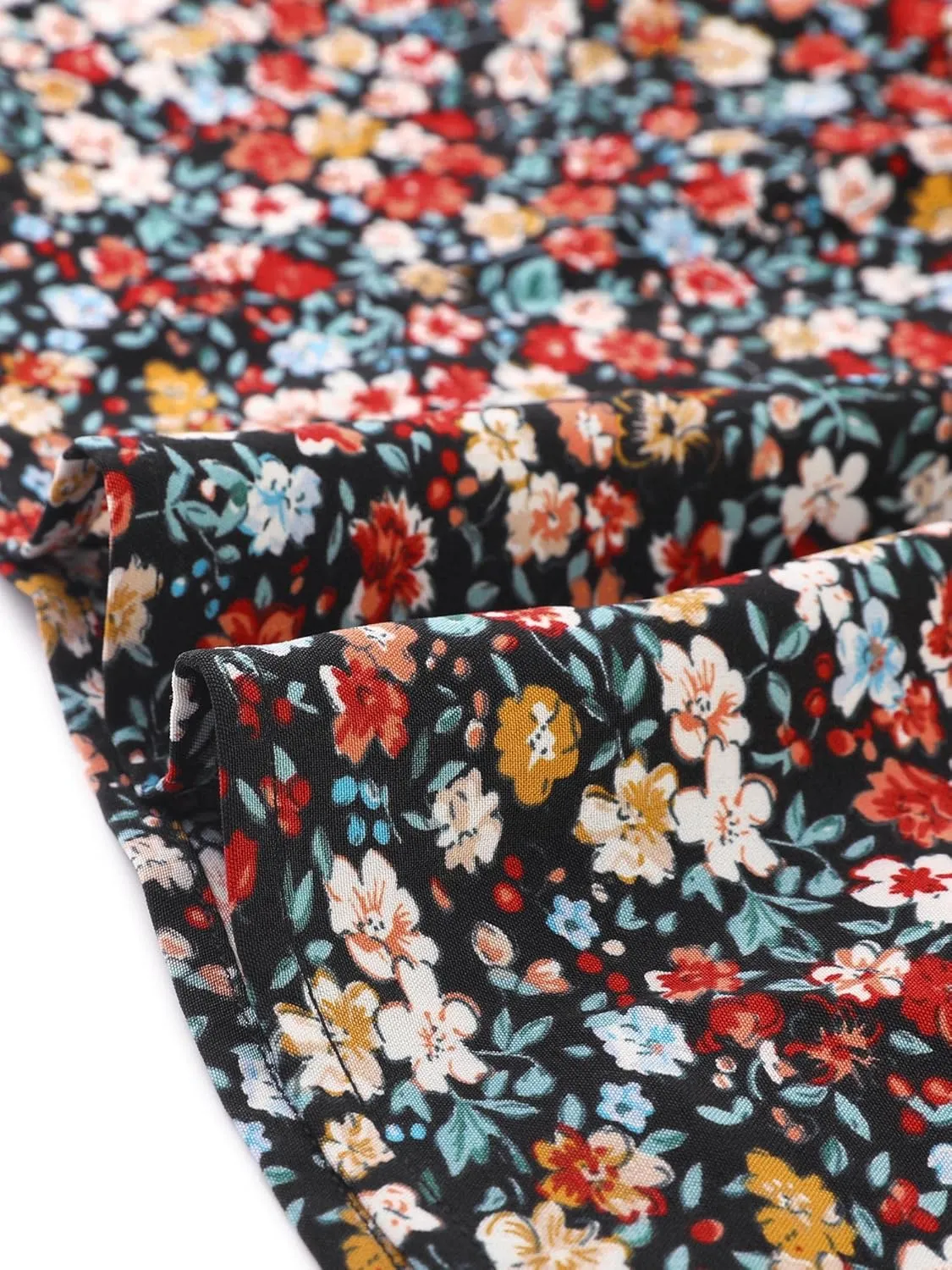 Agnes Orinda Plus Size Blouses for Women Floral Print Long Sleeves Belt Tie Ruffle Casual Peplum Top Shirts