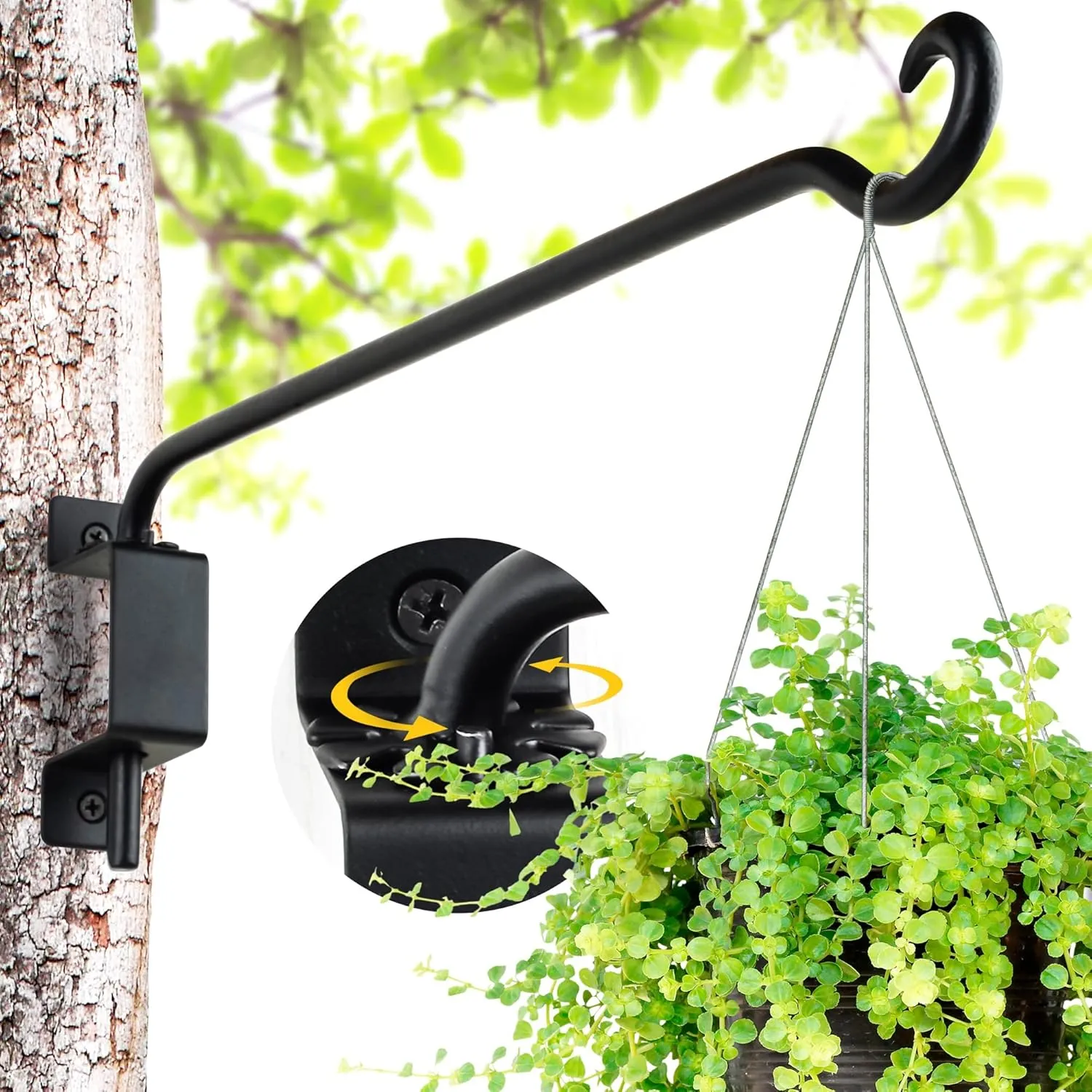 AJART Swivel Hanging Plant Bracket: Outdoor Bird Feeder Hangers for Wall Mount 16 Inch - 2 Pieces Hummingbird Feeder Hook for Flower Basket
