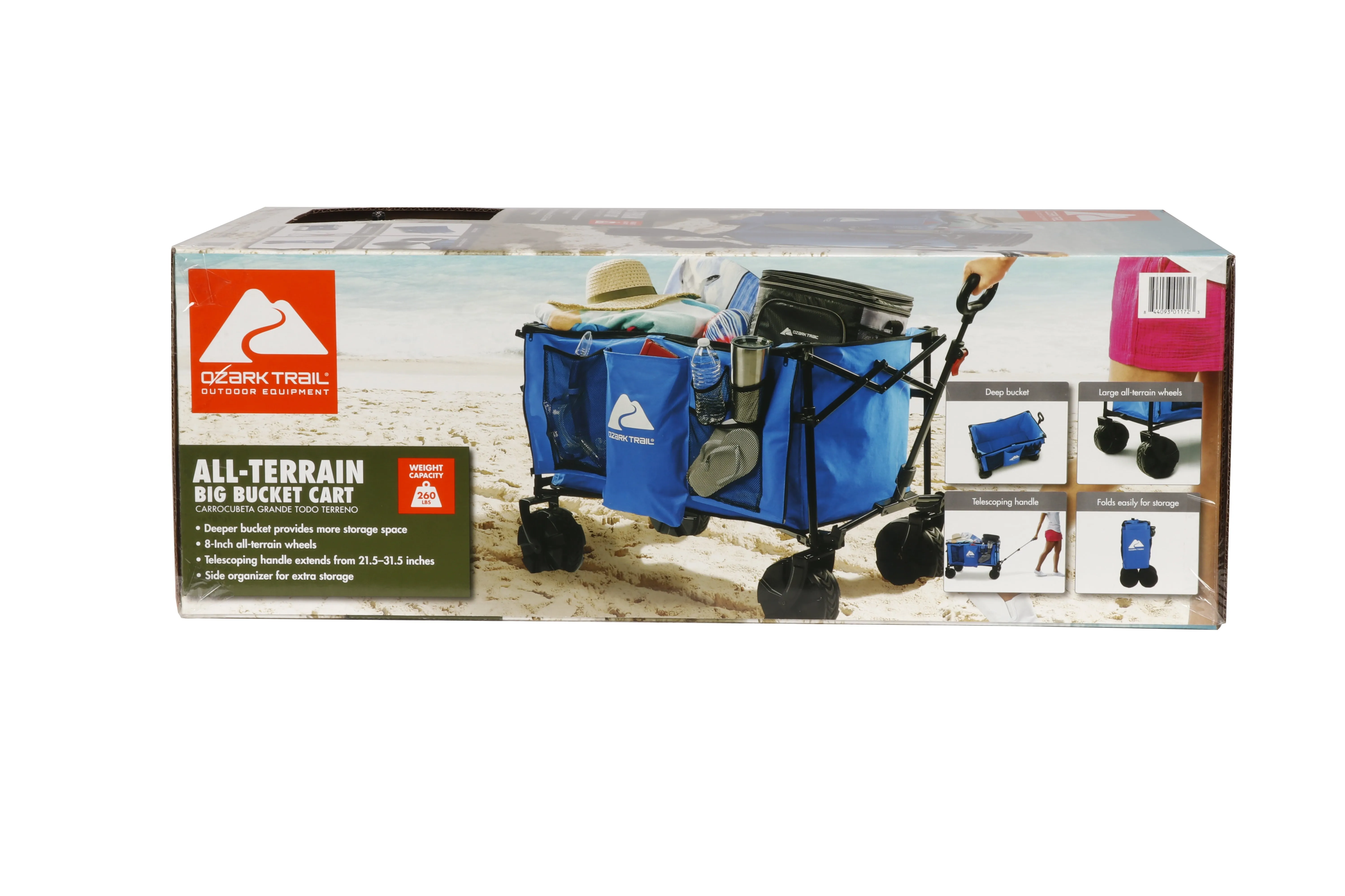 All-Terrain Big Bucket Cart Wagon, Height 27", Blue