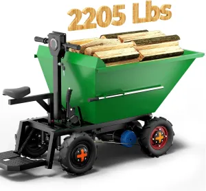 [All-Terrain Tires] Arczorix Wheelbarrow Utility Cart 48V 20A Sealed Lead Acid Battery 1500W Capacity 2205Lbs with Manual Dumper & All-Terrain Wheels, Material Hauler