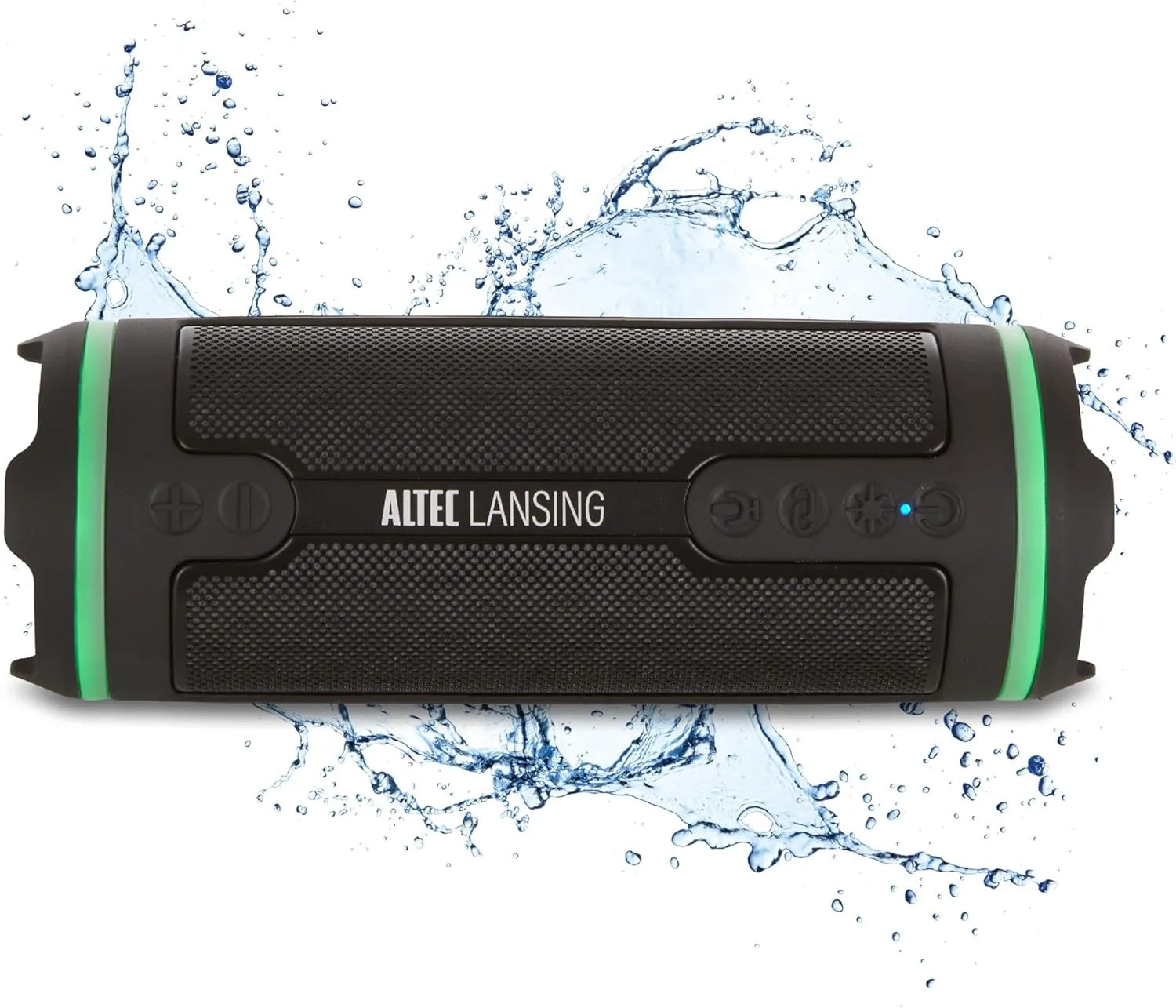 Altec Lansing HydraMOTION 2.0 Wireless Bluetooth Speaker, 16H Battery, RGB Lights, USB-C Quick Charge, IP67 Rated Waterproof Bluetooth Speaker, Mountable, Voice Assistant