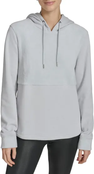Andrew Marc Women's Front Pocket Fleece Hooded Top