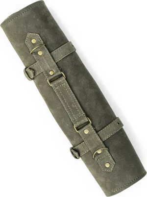 Angus Stoke Knife Roll Bag Genuine Leather – knife case for Chefs 7 slots – Leather Knife bag Clint (Olive-Green)