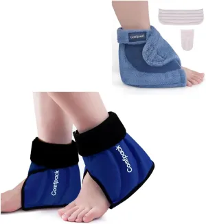 Ankle Ice Pack Wrap Heel Ice Pack for Pain Relief & Microwave Ankle Heating Pad for Achilles Tendonitis
