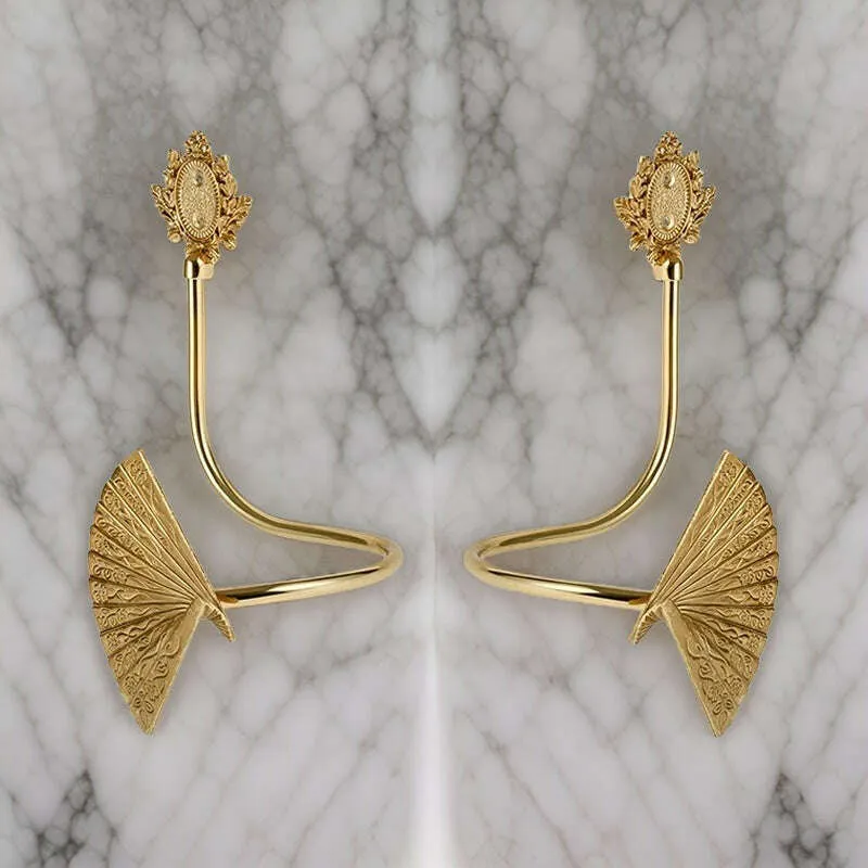 Annapolis Art Deco Metal Curtain Hanger Tieback - Hand Fan