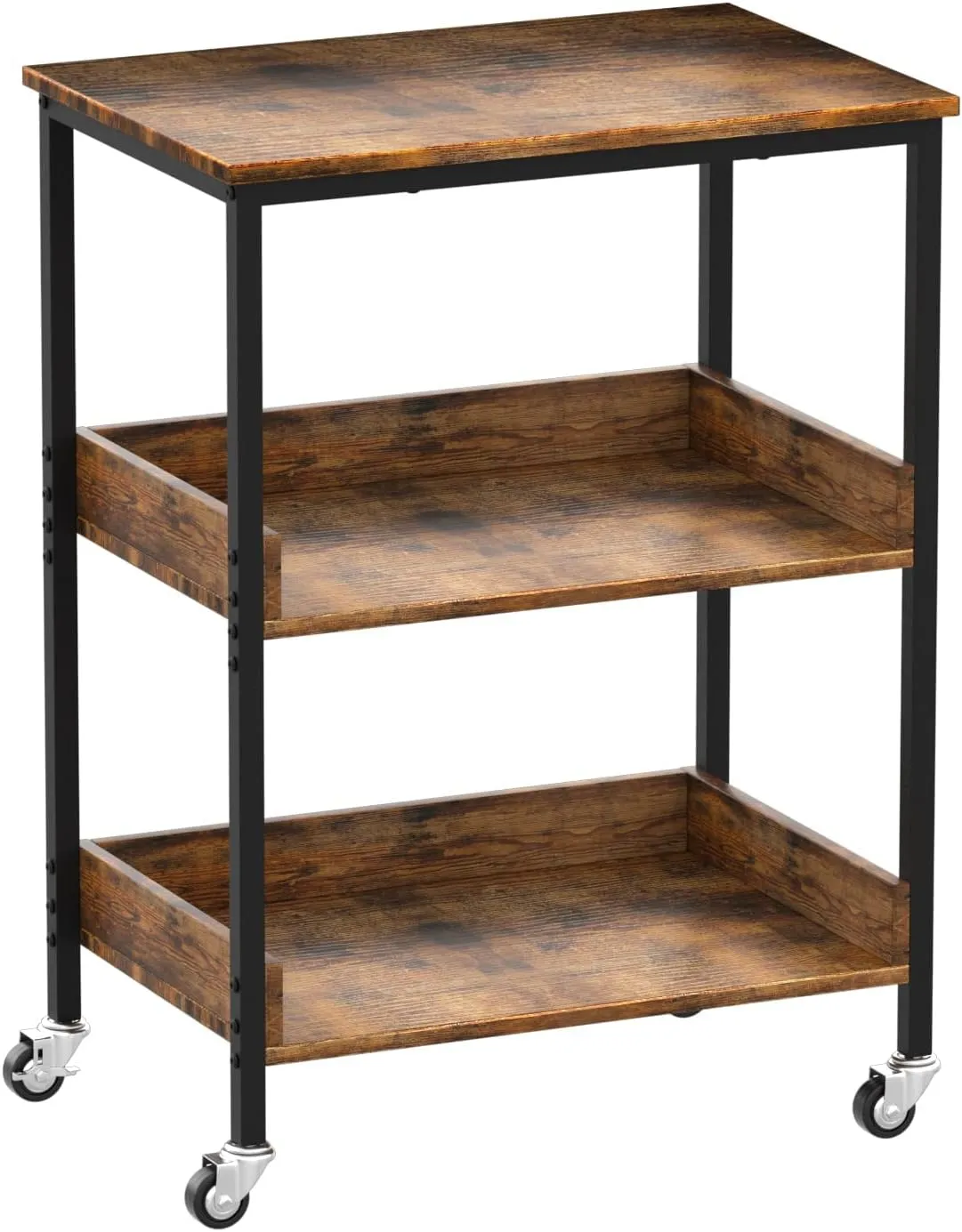 ASTARTH Kitchen Microwave Cart, 3 Tier Rolling Kitchen Utility Cart on Wheels Coffee Cart, Kitchen Storage Islands for Living and Kitchen Room