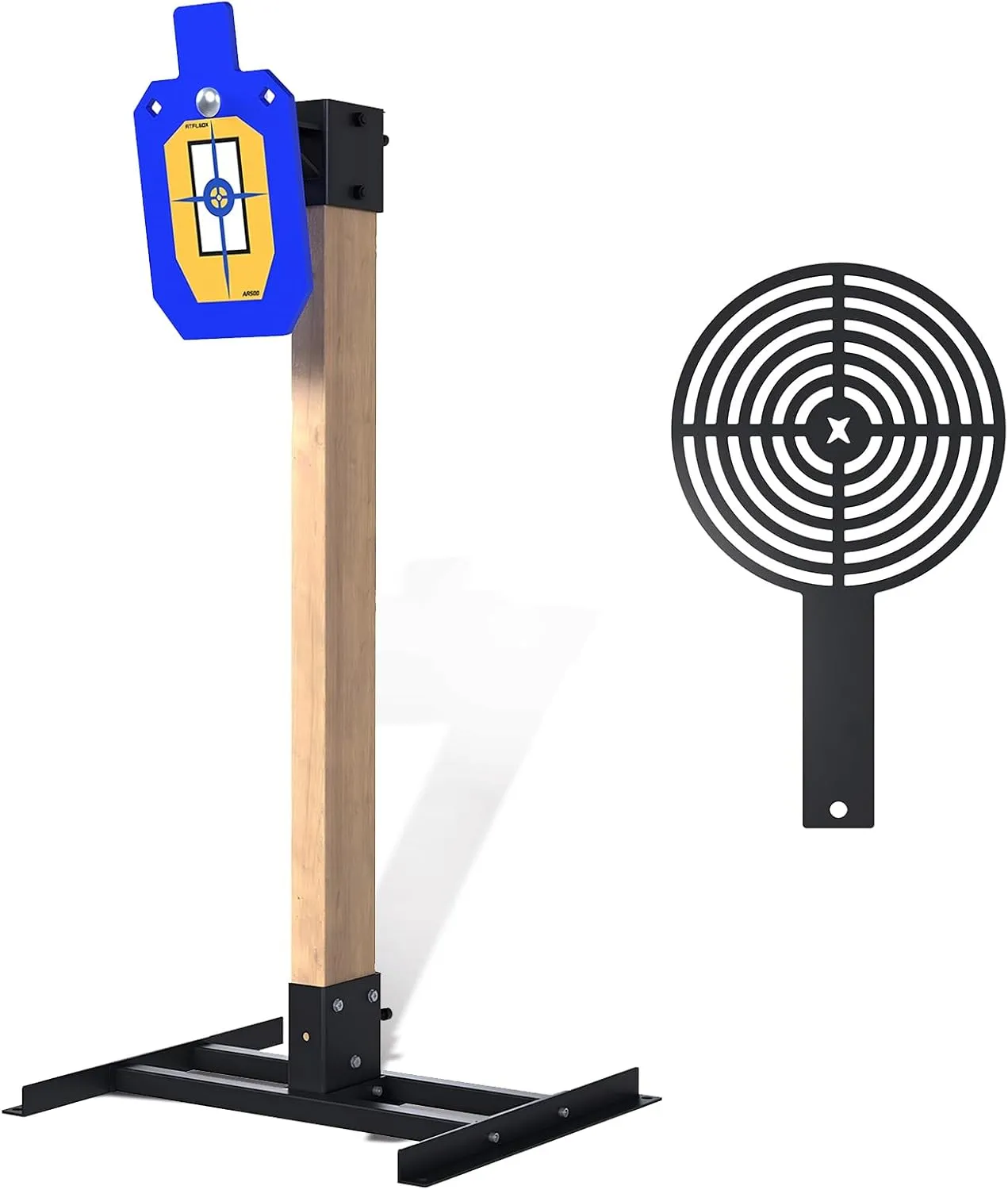 ATFLBOX 1/2 inch Thick AR500 Steel Target Stand System, 7" x 12" Torso Shooting Targets with 2x4 Targets Stand Kit and Target Painting Stencil