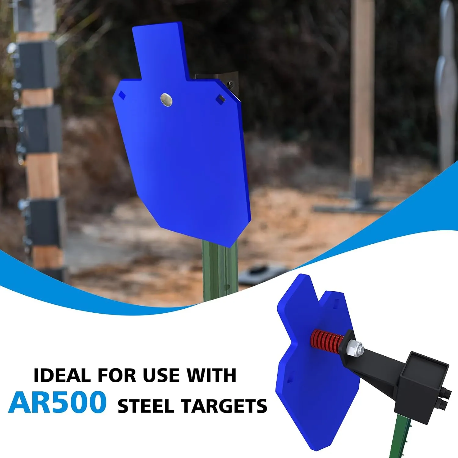 Atflbox T-Post Target Hanger and Mount for AR500 Steel Targets, Conversion Adapter for Outdoor Shooting Practice