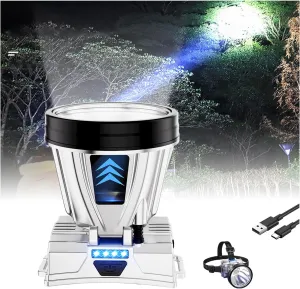Atlodas Super Bright Rechargeable High Power Headlamp, Headlamp Rechargeable, Head Lamps LED Rechargeable Super Bright, Outdoor Waterproof Camping Running Portable Headlamp (White Light 40 Lights)