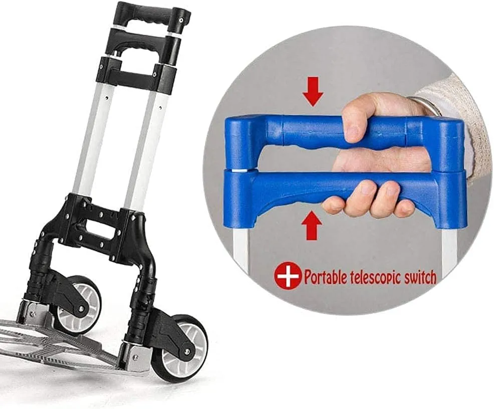 Aviation Aluminum Alloy Three-Wheeled Folding Shopping Cart Seat, Lightweight Stair Climbing Cart, Detachable Waterproof Ox Cloth Bag,B