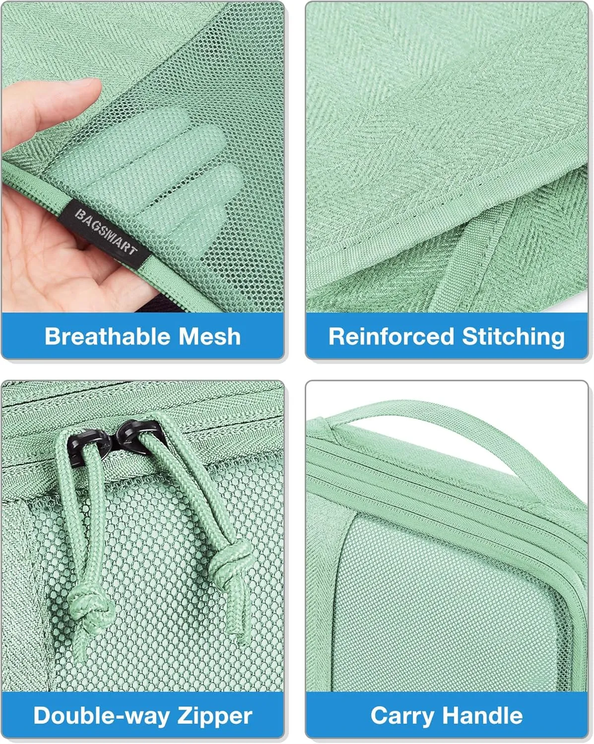 BAGSMART Compression Packing Cubes for Travel, 6 Set Packing Cubes for Carry on Suitcases, Compression Travel Cubes & Suitcase Organizer for Packing with Shoe Bag