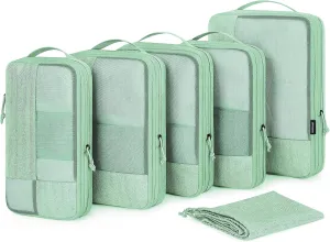 BAGSMART Compression Packing Cubes for Travel, 6 Set Packing Cubes for Carry on Suitcases, Compression Travel Cubes & Suitcase Organizer for Packing with Shoe Bag