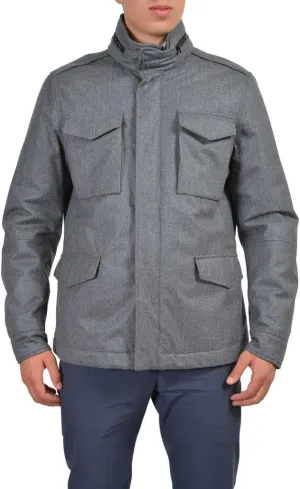 Ballantyne Gray 100% Wool Hooded Insulated Jacket Coat US L IT 52