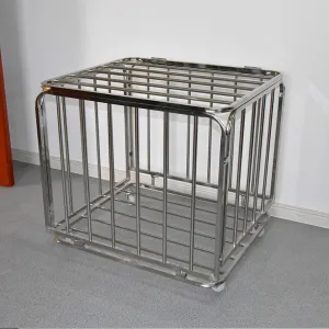Basketball Cage on Wheels, Heavy Duty Stainless Steel Soccer Equipment Cart with Lockable Hinge Cover, Basketball Organizer for Indoor Outdoor