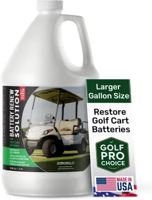 Battery Renew Solution For Golf Cart Batteries - 1 gal - Refurbish, Repair & Restore Any 6 Volt, 8 Volt or 12 Volt Lead Acid Battery - Made in USA - Non-Toxic Refill Solution