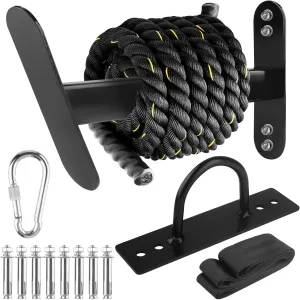 Battle Rope Hanger Anchor Strap Kit Battle Rope Storage Rack Battle Rope Fastening Hook Wall Mount Exercise Rope Organiser Home Gym or Commercial Gym