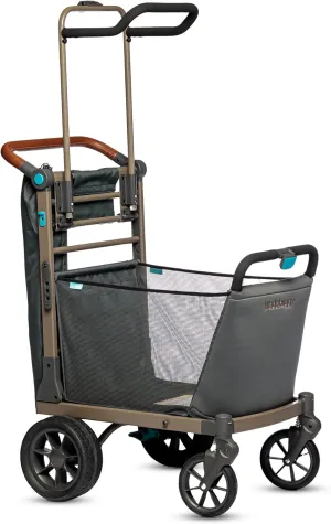 Beach Foldable Cart - Collapsible & Folding Cart with Wheels for Sand & All Terrain - Foldable Wagon for Beach, Grocery, Heavy Duty