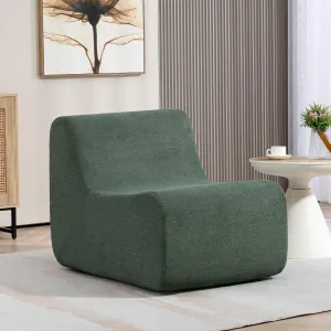 Bean Bag Chair for Adults, Comfy Reading Chair with Spring-Supported for Living Room, Bedroom, Modern Lazy Floor Sofa Chair, Green