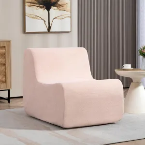 Bean Bag Chair for Adults, Comfy Reading Chair with Spring-Supported for Living Room, Bedroom, Modern Lazy Floor Sofa Chair, Pink