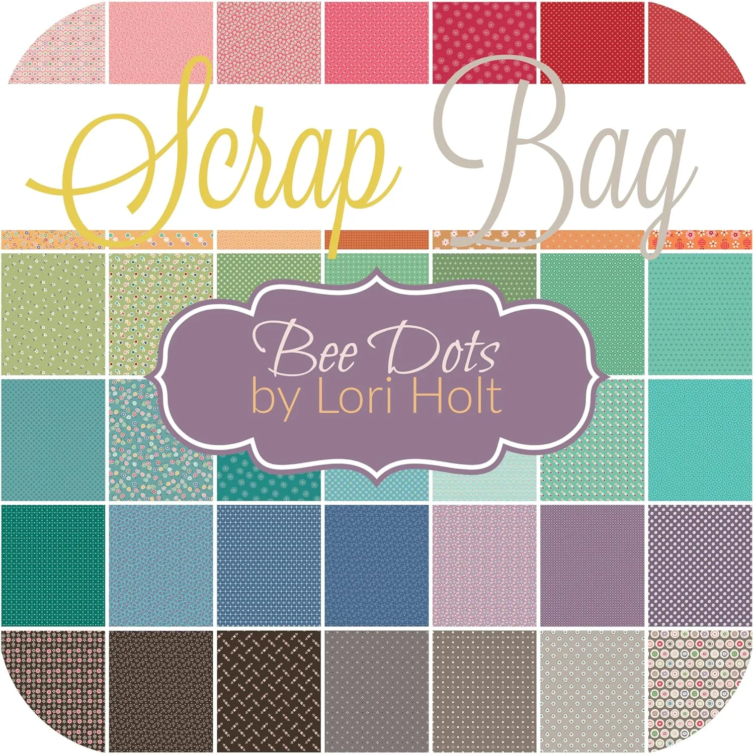 Bee Dots Scrap Bag (Approx 2 Yards) by Lori Holt for Riley Blake 2 Yards DIY Quilt Fabric