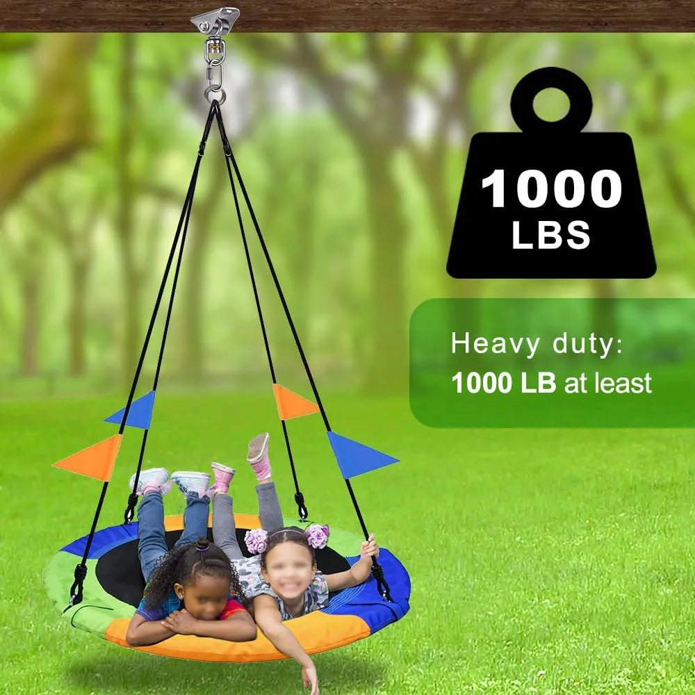 BeneLabel 2 Pack Silent Swing Hanger Heavy Duty Stainless Steel Swing Hook with Swivel Bearing for Hammock Chair, Porch Swing, Yoga Silk, Punching Bag 1000 lbs Capacity