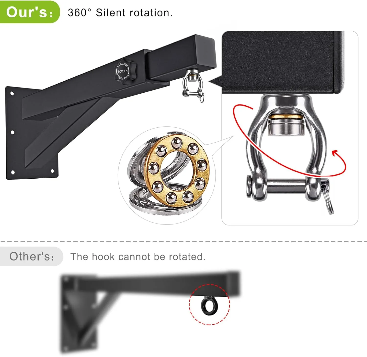 BeneLabel Wall Mount Heavy Bag Hanger, Heavy Duty Punching Bag Stand, Boxing Bag Bracket for Home Gym Indoor Outdoor, 800 LB Capacity