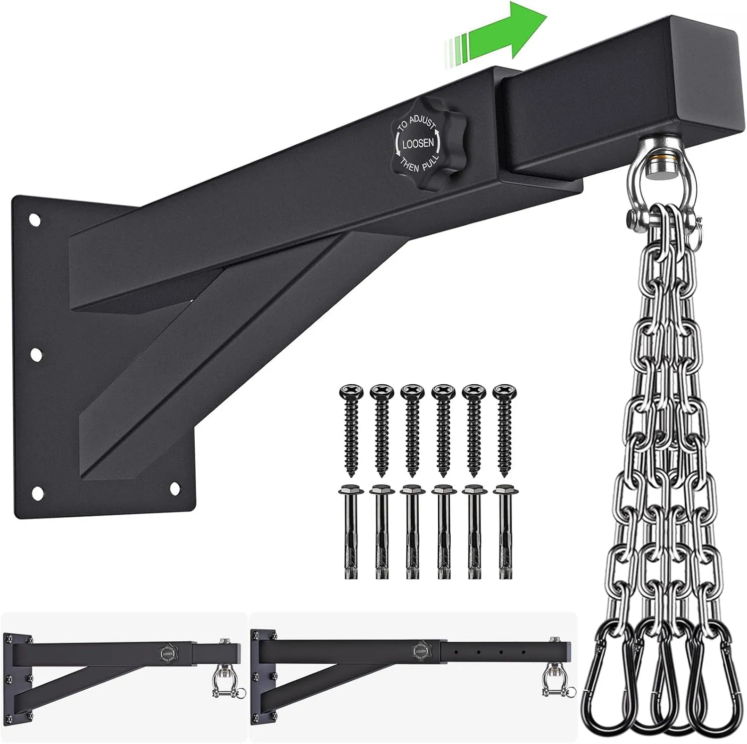BeneLabel Wall Mount Heavy Bag Hanger, Heavy Duty Punching Bag Stand, Boxing Bag Bracket for Home Gym Indoor Outdoor, 800 LB Capacity