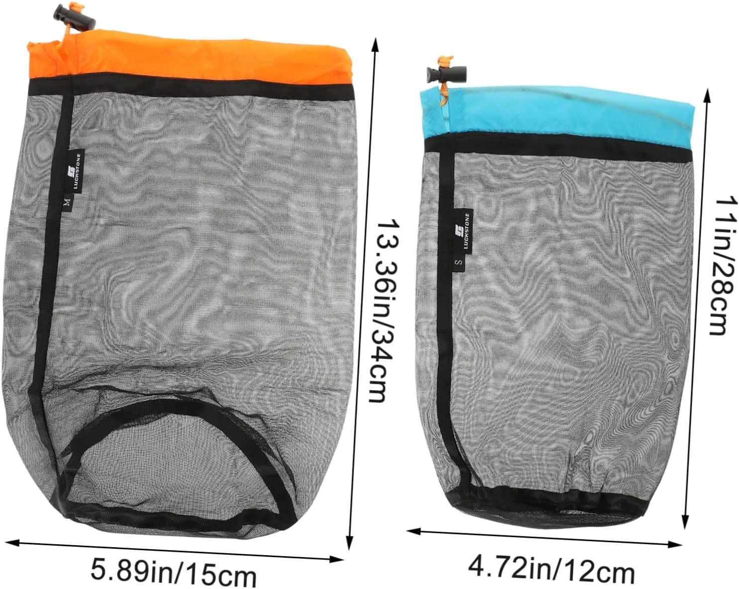 BESPORTBLE 2sets 2pcs Portable Mesh Drawstring Storage Bags Lightweight Travel Clothes Organizer for Camping Business and Fitness for Sundries and Sleeping Bags 2pcs*2
