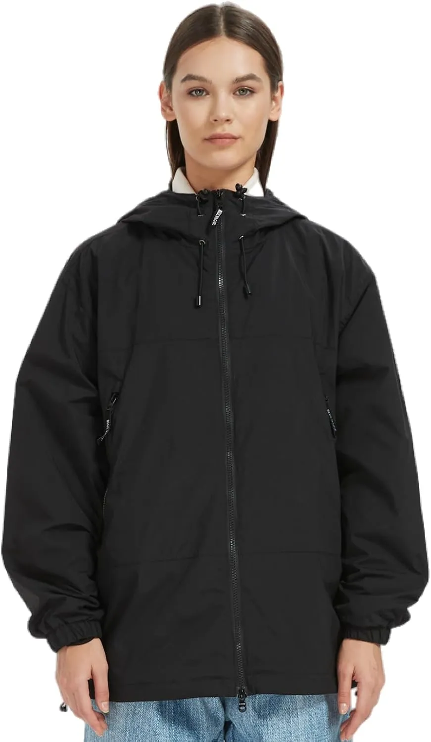 BGX Bluemagic Spring Women's Softshell Jacket with Hood Fleece Lined Warm Lightweight Waterproof Insulated Windbreaker
