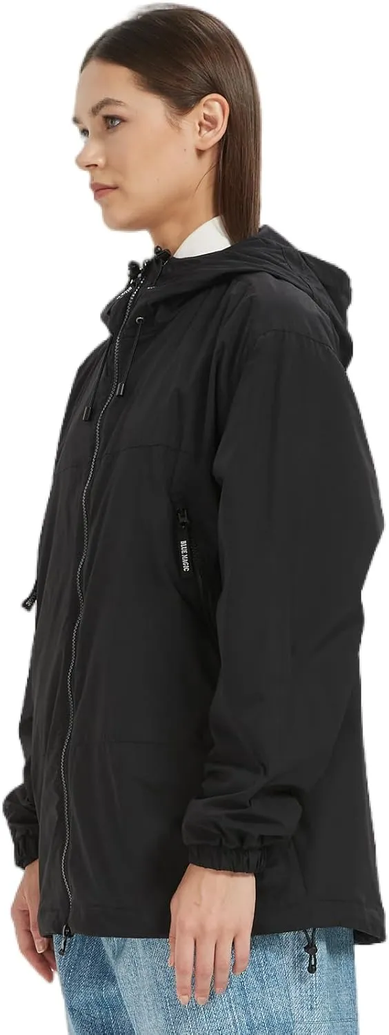 BGX Bluemagic Spring Women's Softshell Jacket with Hood Fleece Lined Warm Lightweight Waterproof Insulated Windbreaker