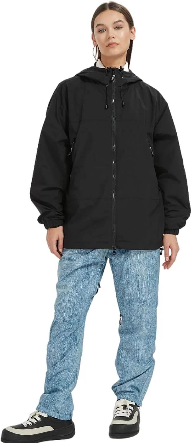 BGX Bluemagic Spring Women's Softshell Jacket with Hood Fleece Lined Warm Lightweight Waterproof Insulated Windbreaker