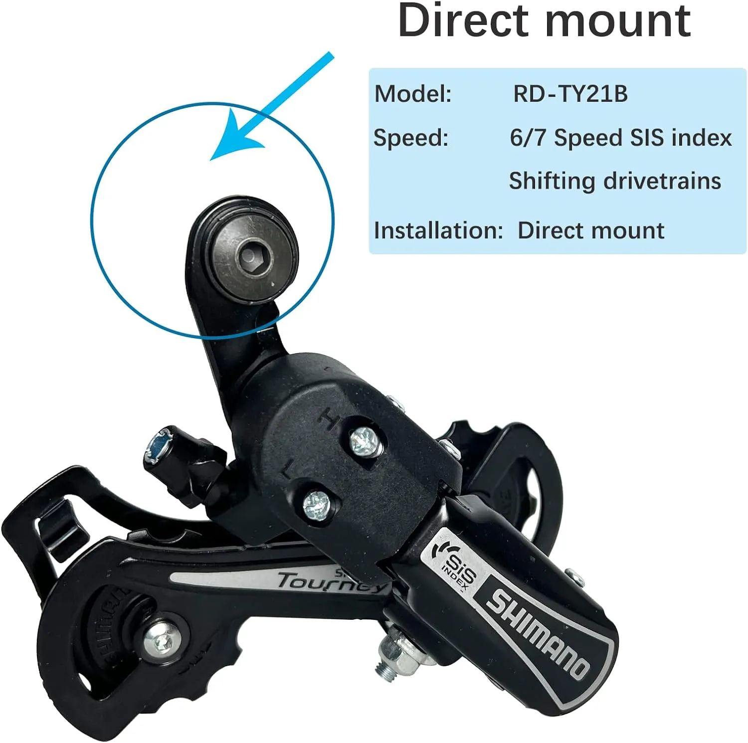 Bicycle Rear Derailleur Tourney RD-TY21/RD-TZ31 6/7 Speed Direct Mount/Hanger Mount for MTB Bike