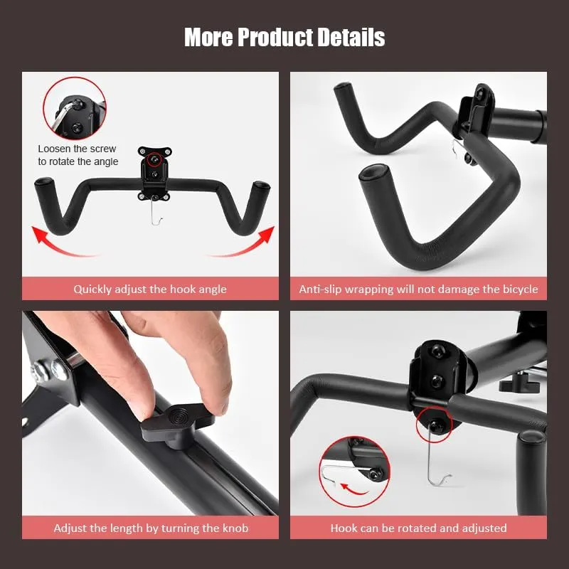 Bike Wall Mount for Specialized S-Works Stumpjumper, Adjustable Horizontal Bike Wall Hanger, Space Saving Indoor Bicycle Storage, Road, Mountain or Hybrid Bikes