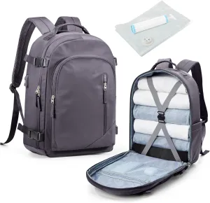 BJLFS Travel Vacuum Backpack for Women Men, Seal Compression Air Vac Back Pack with Pump, Waterproof Carry On Suitcase Luggage Flight Approved Personal Item Bag, Purple