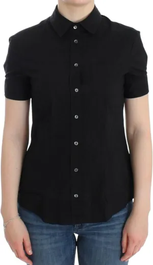 Black cotton shirt top IT40|S