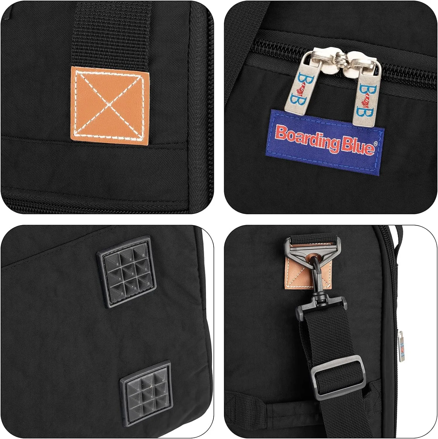 Boardingblue Personal Item under seat for American, Frontier, Spirit, Airlines (Black)