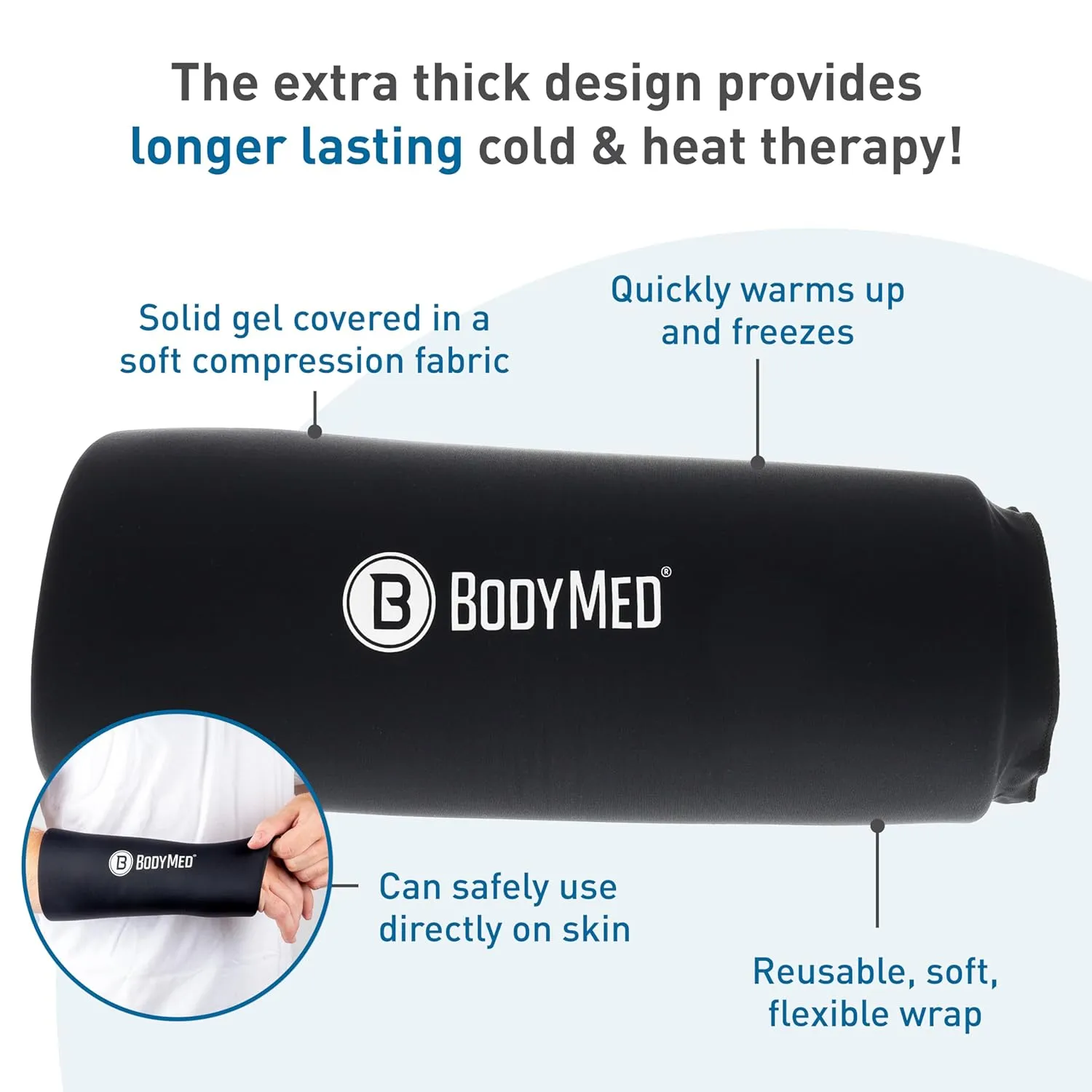 BodyMed 360° Hot & Cold Sleeve for Knee, Elbow, Ankle, Wrist Discomfort Relief – Flexible, Reusable Gel Ice Pack Compression Therapy for Sprains, Arthritis, Tendonitis - Large