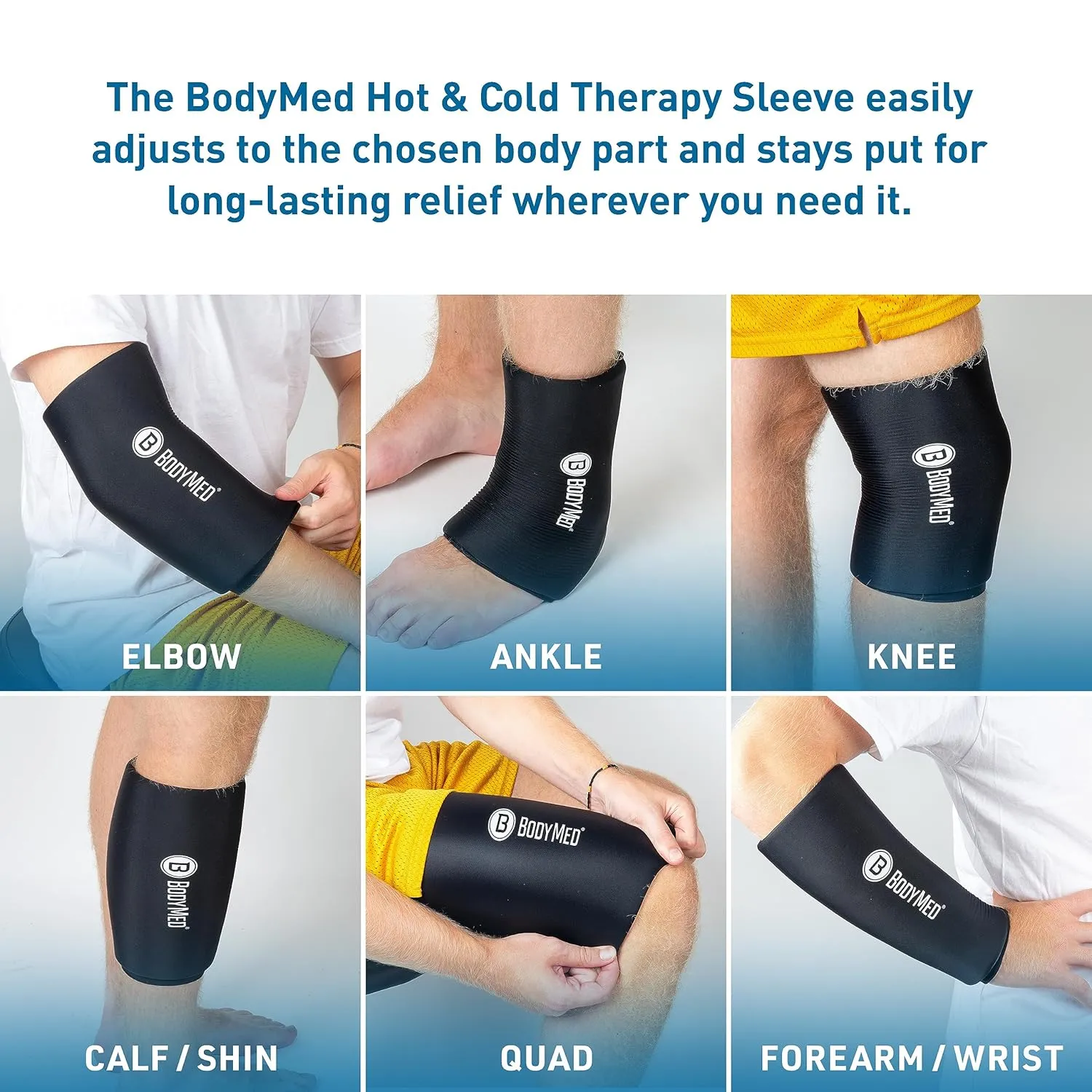BodyMed 360° Hot & Cold Sleeve for Knee, Elbow, Ankle, Wrist Discomfort Relief – Flexible, Reusable Gel Ice Pack Compression Therapy for Sprains, Arthritis, Tendonitis - Large