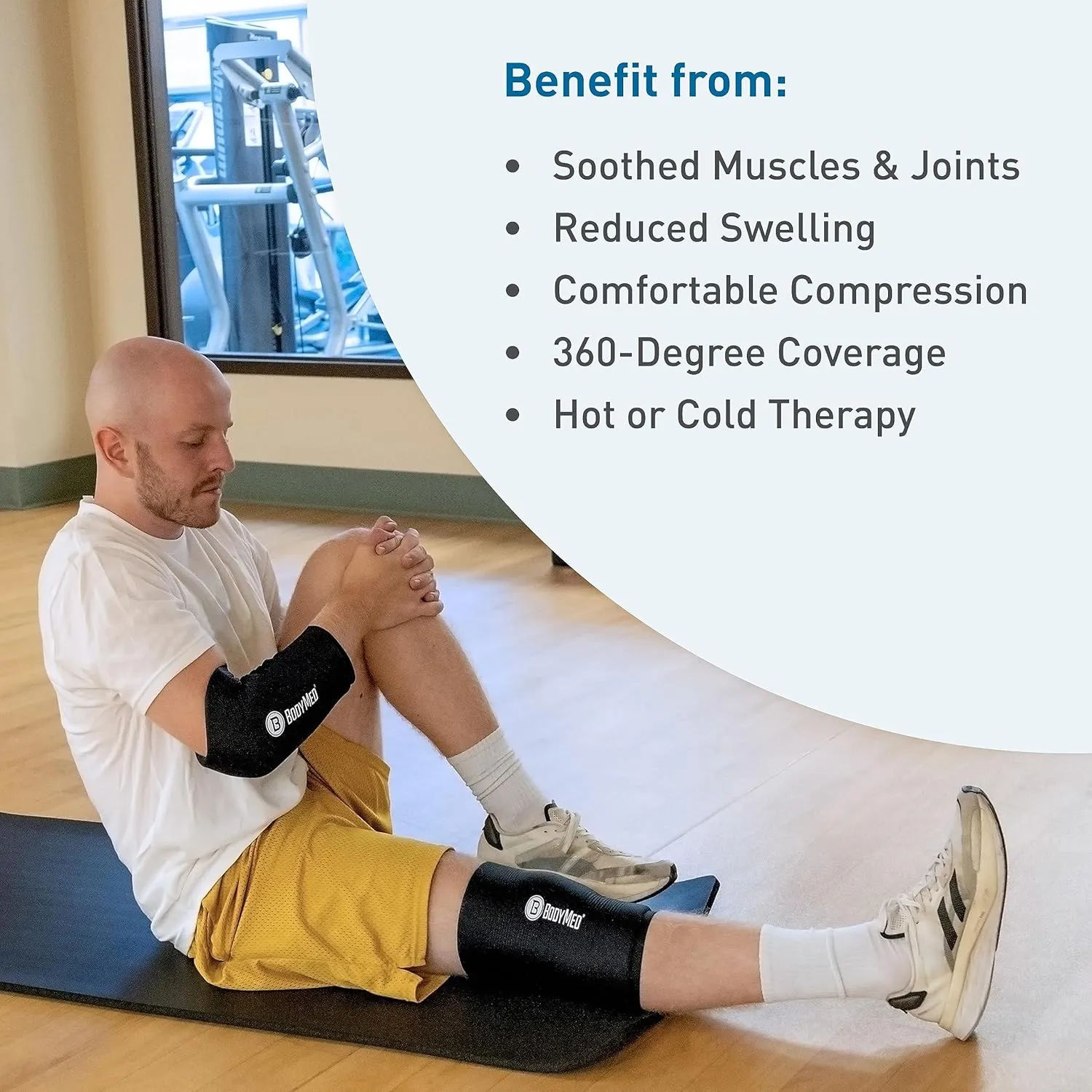 BodyMed 360° Hot & Cold Sleeve for Knee, Elbow, Ankle, Wrist Discomfort Relief – Flexible, Reusable Gel Ice Pack Compression Therapy for Sprains, Arthritis, Tendonitis - Large