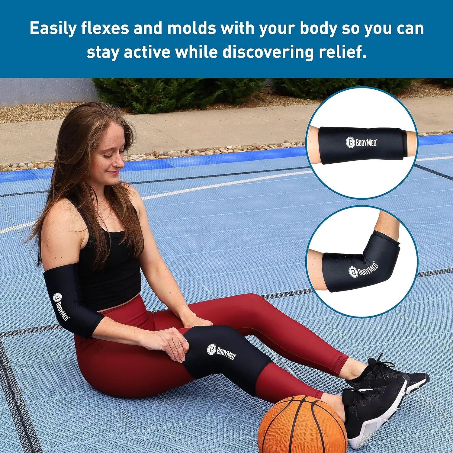 BodyMed 360° Hot & Cold Sleeve for Knee, Elbow, Ankle, Wrist Discomfort Relief – Flexible, Reusable Gel Ice Pack Compression Therapy for Sprains, Arthritis, Tendonitis - Large