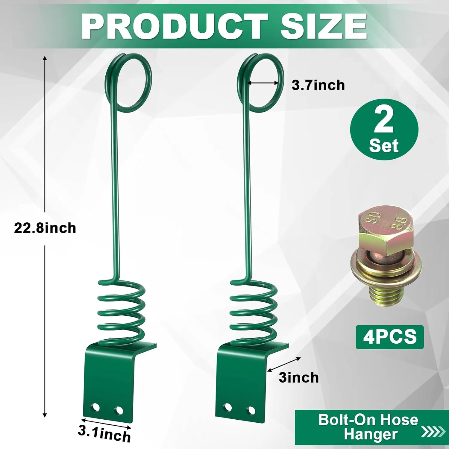 Bolt on Hose Hanger 22. 8 x 3. 1 Inch Hydraulic Hose Hanger for Tractor, Sturdy Material, Green(2 Sets)