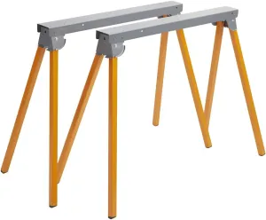 Bora Portamate PM-3300T Steel Folding Sawhorses – Set of 2 Heavy Duty Stands – Pre-Assembled, Orange, 33"