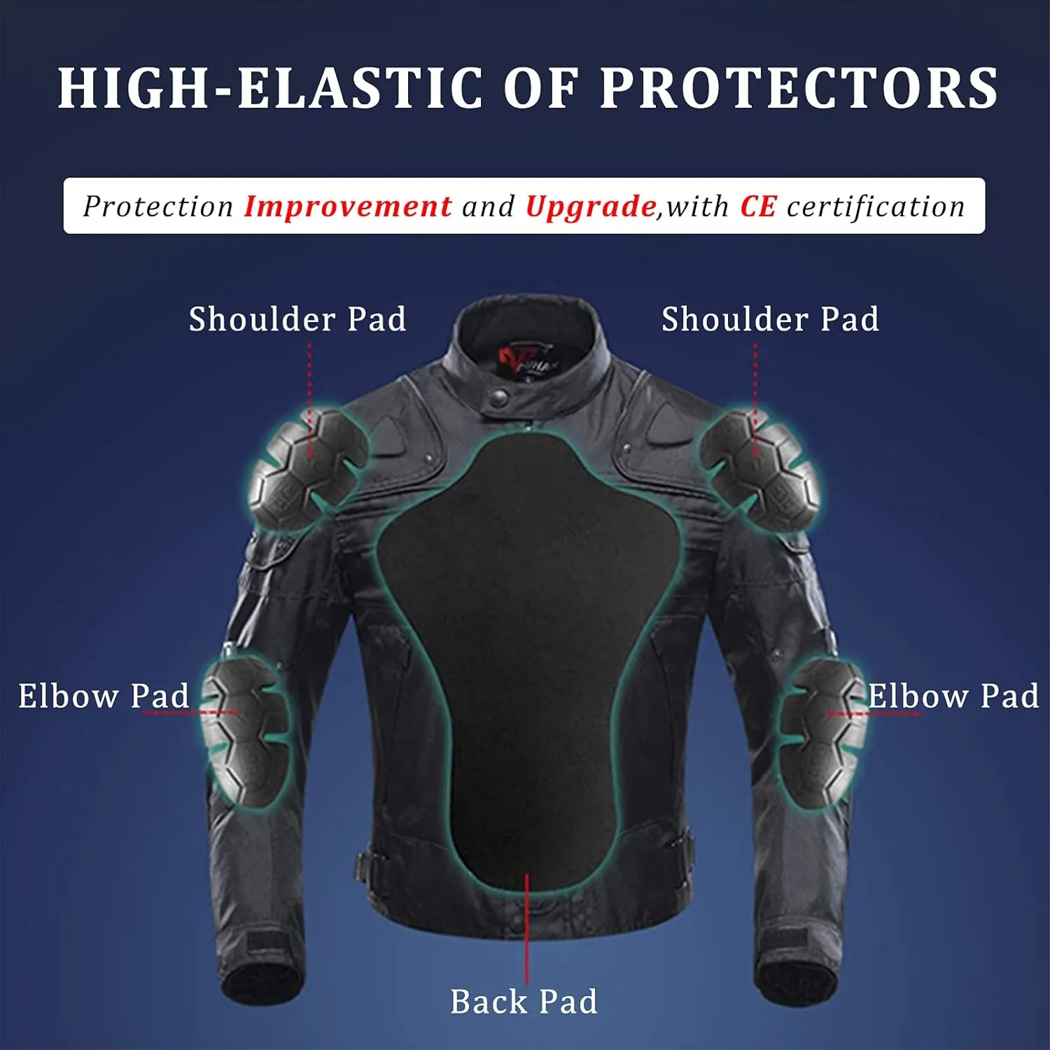 BORLENI Motorcycle Jacket Motorbike Riding Jacket Windproof Motorcycle Full Body Protective Gear Armor