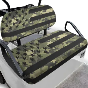 Bulopur American Flag Golf Cart Seat Towel Covers Non-Slip Elastic Green Camo Golfcart Front Seat Cover Compatible with EZGO & Club Car Patriotic Golf Cart Accessories 4th of July Decor