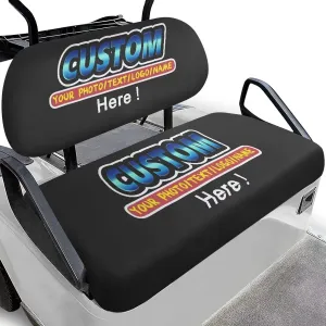 Bulopur Custom Golf Cart Seat Covers 2 Set Personalized Golfcart Seat Blanket Towel Breathable Soft Cozy Golf Cart Accessories for Club Car