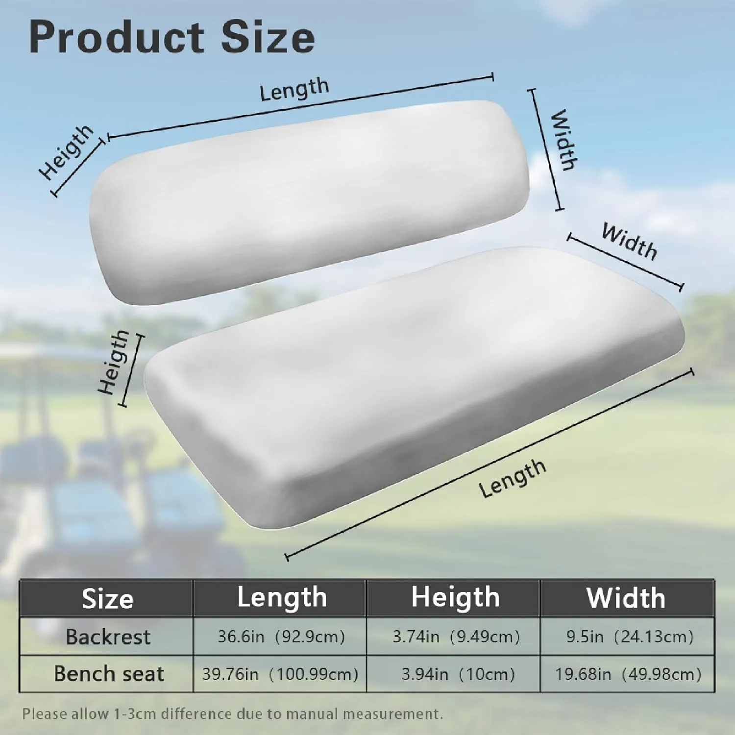 Bulopur Custom Golf Cart Seat Covers 2 Set Personalized Golfcart Seat Blanket Towel Breathable Soft Cozy Golf Cart Accessories for Club Car
