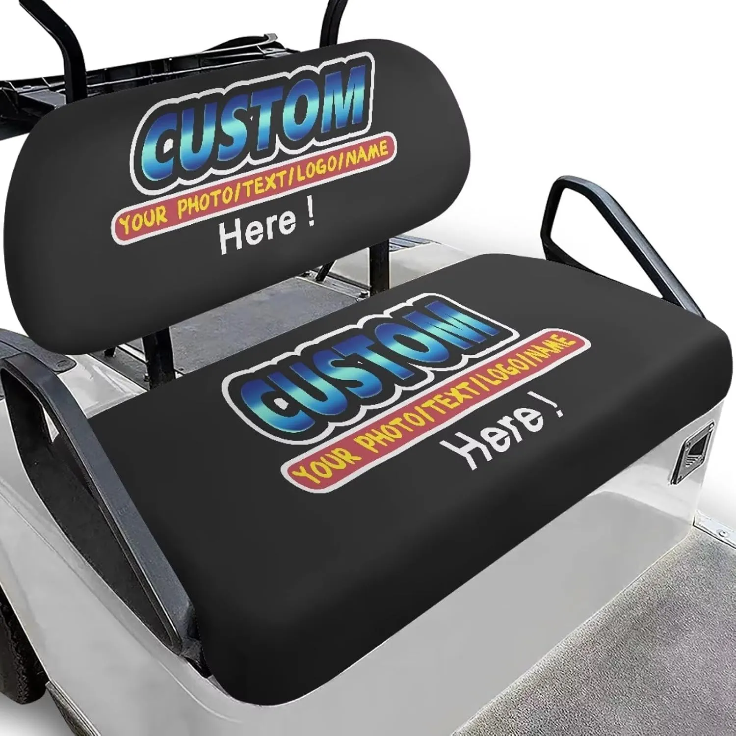 Bulopur Custom Golf Cart Seat Covers 2 Set Personalized Golfcart Seat Blanket Towel Breathable Soft Cozy Golf Cart Accessories for Club Car