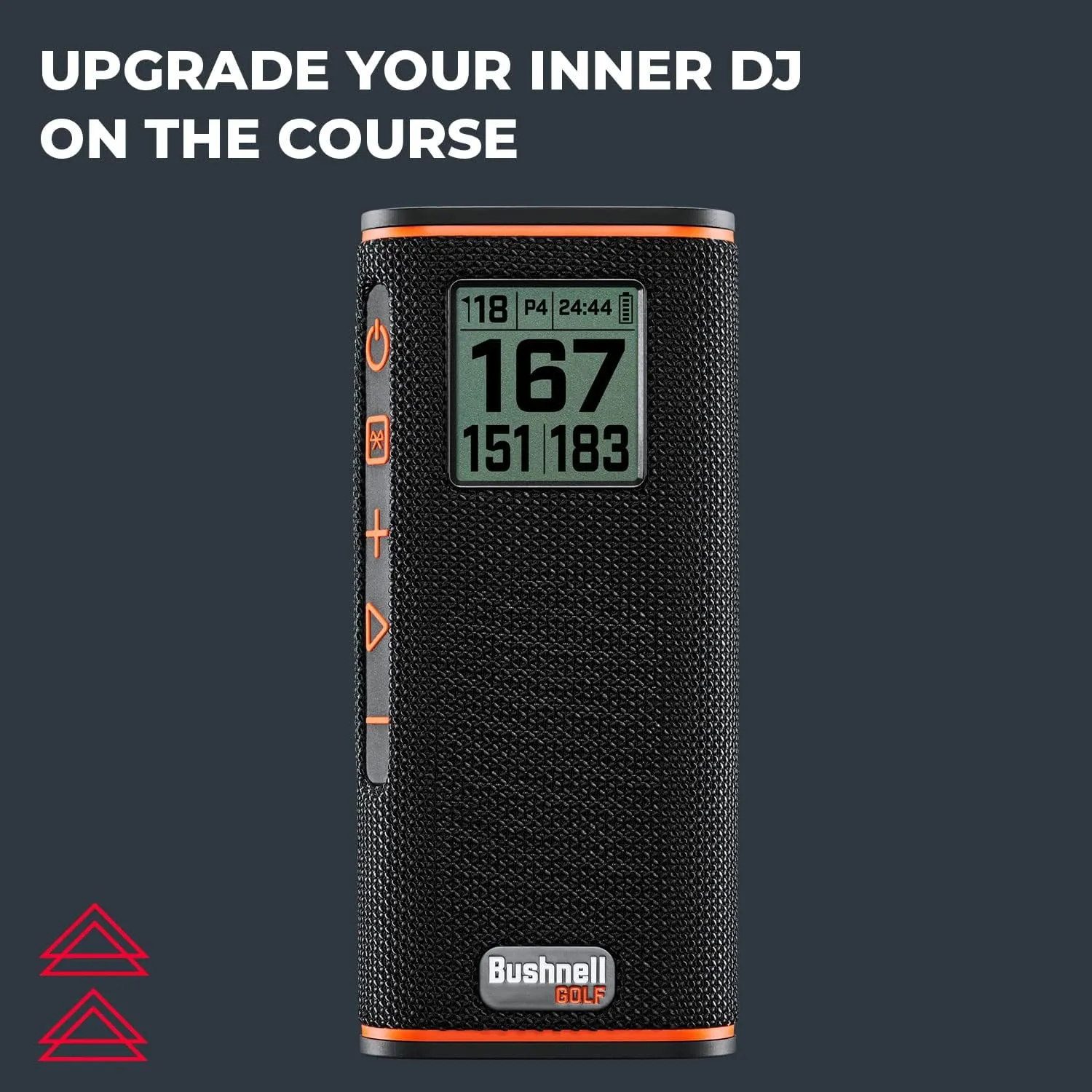 Bushnell Wingman View Golf Speaker Bundle - Easy-to-Read LCD Display, Bluetooth Music & Audible GPS Distances - Includes Wingman View & Protective Wingman Pouch