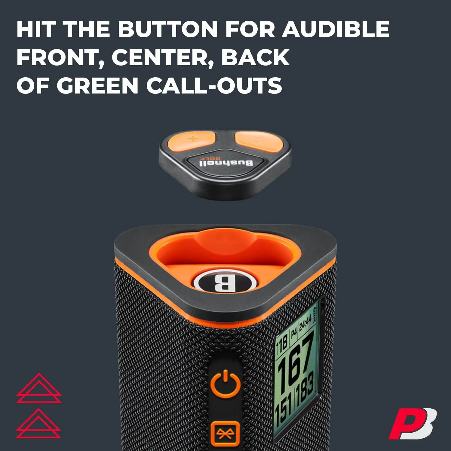 Bushnell Wingman View Golf Speaker Gift Box Bundle - LCD Display, Bluetooth Music & Audible GPS Distances - Perfect Golf Gift - Includes Wingman View, Protective Wingman Pouch, Gift Box, Red Bow