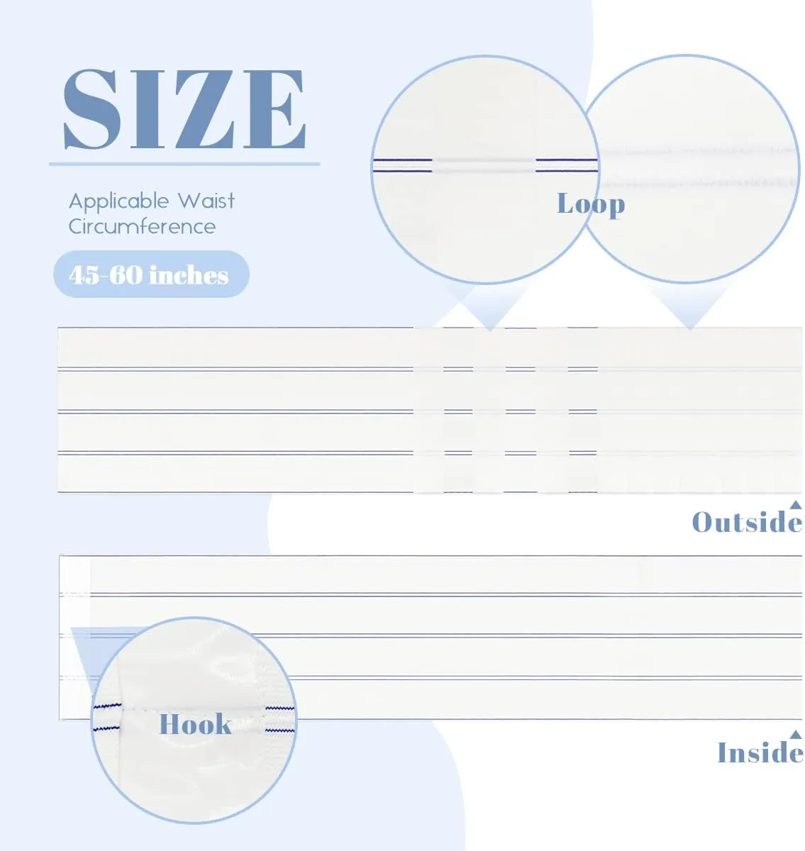 C Section Belly Binder, 12-Inch Wide Abdominal Binder Post Surgery Plus Size, Postpartum Belly Band(45" - 60") White